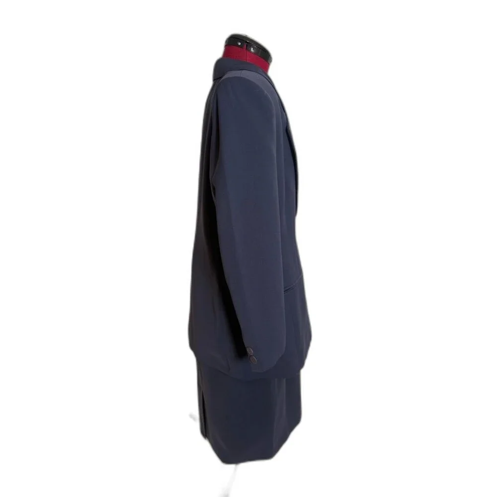 NWT Valerie Stevens Skirt Suit Size 16 Navy Blue 2-Piece Set Blazer & Skirt